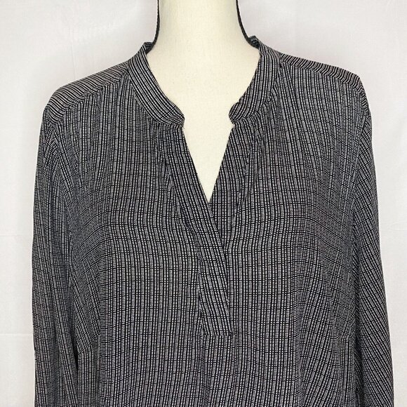 Cynthia Rowley Blouse Size 2X 100% Rayon Polka Dotted Top 3/4 Sleeve - Picture 1 of 7